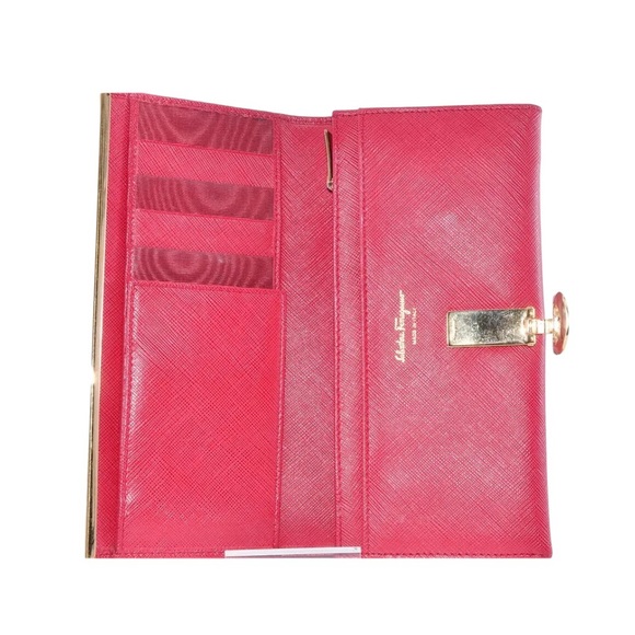 💯AUTH Salvatore Ferragamo Gancini Long Wallet - Picture 2 of 8